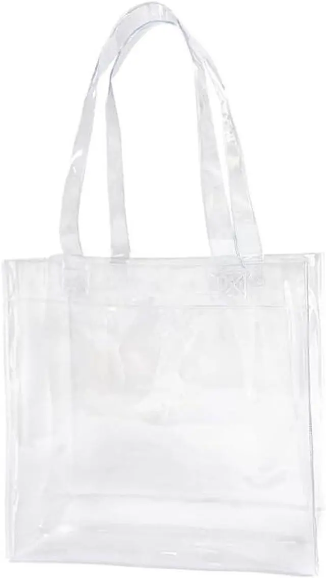 Main image of 1pcs Waterproof Large Transparent Pvc Shopping Clear Tote Bag with Handles Beach Bags for Work Beach Sports