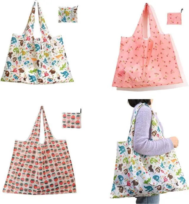 Main image of CISMARK Extra Large 50lbs Foldable Reusable Shopping Bags kitchen reusable grocery bags Washable Polyester Bags in Pocket