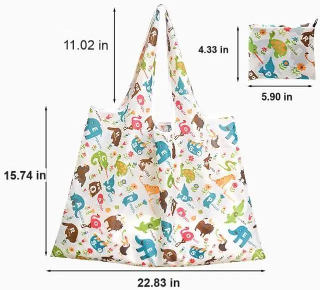 Alt view image 2 of 6 - CISMARK Extra Large 50lbs Foldable Reusable Shopping Bags kitchen reusable grocery bags Washable Polyester Bags in Pocket