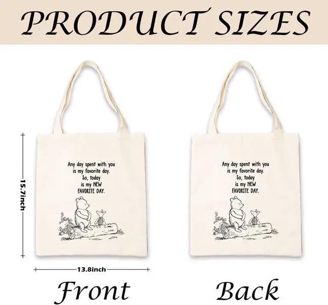 Alt view image 4 of 6 - Canvas Tote Bag Aesthetic for Women,Reusable Canvas Cute Shoulder Bag for Grocery, Shopping, Beach & Daily Use