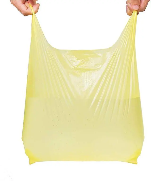 Alt view image 4 of 7 - LazyMe Yellow Plastic Bags with Handles, T Shirt Bags 12x20 Inch, 50 Count