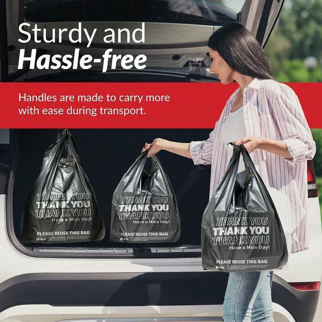 Alt view image 5 of 7 - Reli. Thank You Plastic Bags | 100 Pack | Black