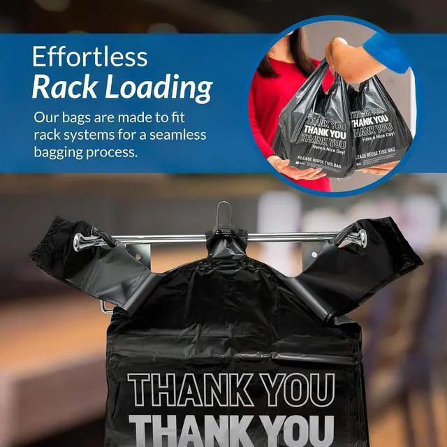 Alt view image 4 of 7 - Reli. Thank You Plastic Bags | 100 Pack | Black