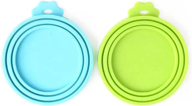 Main image of Comtim Pet Food Can Cover Silicone Can Lids for Dog and Cat Food(Universal Size,One fit 3 Standard Size Food Cans),Blue and Green