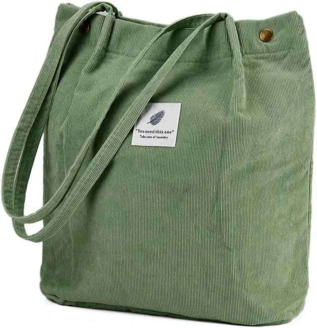 Main image of Corduroy Tote Bag Cute Tote Bags for Women Shoulder Bag with Inner Pocket for Work Beach Travel and Shopping Grocery