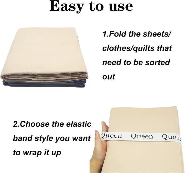 Alt view image 5 of 6 - 4 Pieces Bed Sheet Organizer Bands, Sheet Organizers and Storage Label Bands, Sheet Label for Bedding, Sheets Organizer for Closet,Sheet Keepers Linen Labels Bedding Bands (4Pcs Queen)