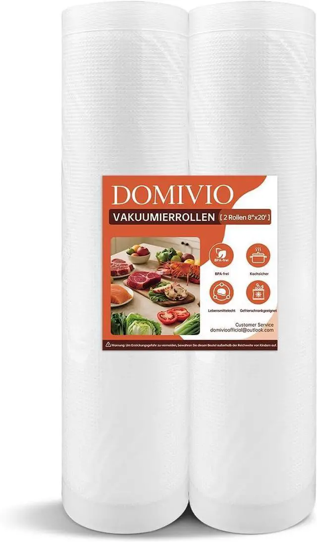 Main image of Vacuum Sealer Rolls 2 Pack, 8" x 16' Vacuum Seal Bags for Food Storage Saver, BPA-Free FoodSaver Bags Rolls for Freezer, Meal Prep & Sous Vide Cooking