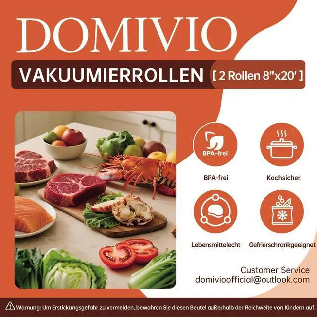 Alt view image 7 of 7 - Vacuum Sealer Rolls 2 Pack, 8" x 16' Vacuum Seal Bags for Food Storage Saver, BPA-Free FoodSaver Bags Rolls for Freezer, Meal Prep & Sous Vide Cooking