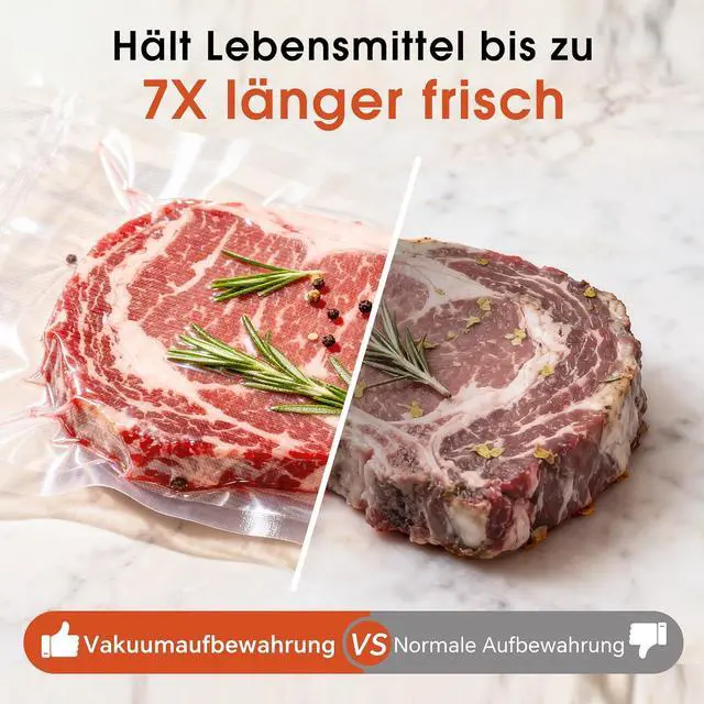 Alt view image 5 of 7 - Vacuum Sealer Rolls 2 Pack, 8" x 16' Vacuum Seal Bags for Food Storage Saver, BPA-Free FoodSaver Bags Rolls for Freezer, Meal Prep & Sous Vide Cooking