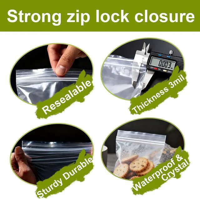 Alt view image 3 of 7 - 3Mil Thick Extra Large Storage Bags Clear 16"X 20" Zip Plastic Bags 3.5 Gallon Lock Poly Baggies for Packaging Clothing Organizing,Crafts,Travel 5Pack-Heavy Duty