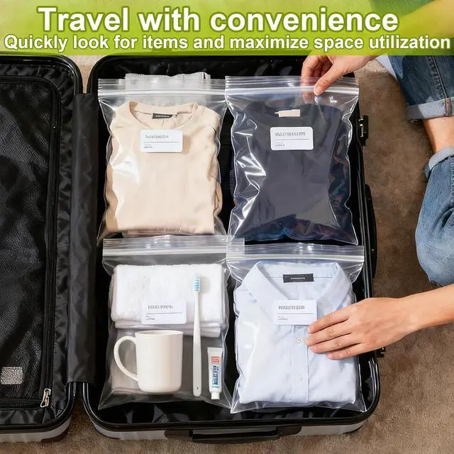 Alt view image 5 of 7 - 3Mil Thick Extra Large Storage Bags Clear 16"X 20" Zip Plastic Bags 3.5 Gallon Lock Poly Baggies for Packaging Clothing Organizing,Crafts,Travel 5Pack-Heavy Duty