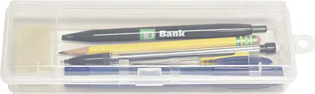 Alt view image 4 of 6 - Creative Hobbies® Clear Polypropylene Mini Storage Box with Hinged Lid & Snap Closure - For Pencils, Pens, Drill Bits, Office Supplies, Organization, Tool Box and More! (1)