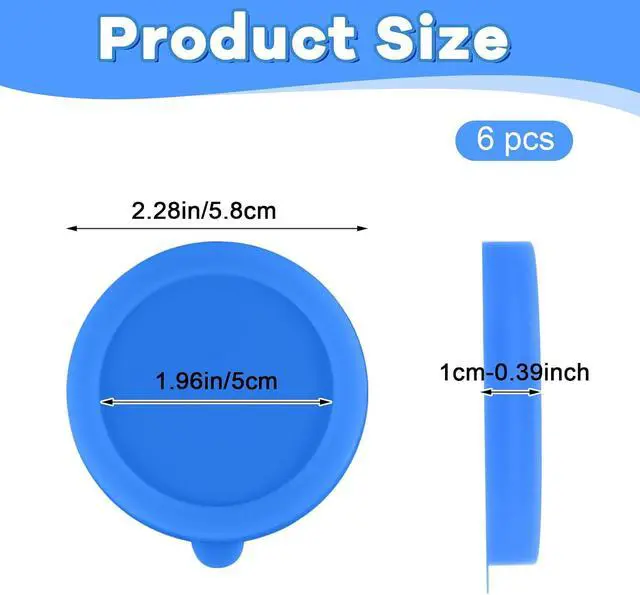 Alt view image 2 of 7 - 6 PCS Silicone Soda Can Lids, 2.3 Inch Reusable Sodas Cans Lids to Keep Carbonation Can Stopper or Protector for Soda, Beer, Drink, Juice, Coke, Beverage, Fits Standard Cans(6 Color, Dishwasher Safe)