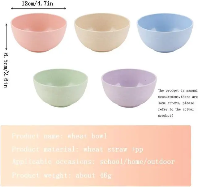Alt view image 4 of 7 - Small Bowls Set of 5, 14 OZ Reusable Bowl, Kitchen Bowls for Dessert Bowls for Serving Soup, Oatmeal, Pasta and Salad(Purple)