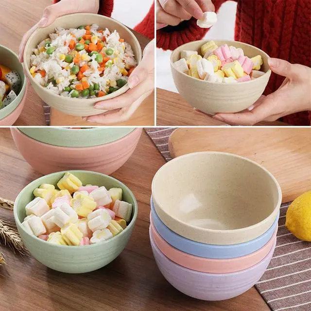 Alt view image 6 of 7 - Small Bowls Set of 5, 14 OZ Reusable Bowl, Kitchen Bowls for Dessert Bowls for Serving Soup, Oatmeal, Pasta and Salad(Purple)