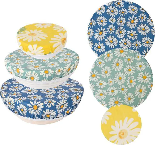 Main image of 3-Pack Reusable Beeswax Bowl Covers for Bread Proofing, Stretch Fit 4-13"
