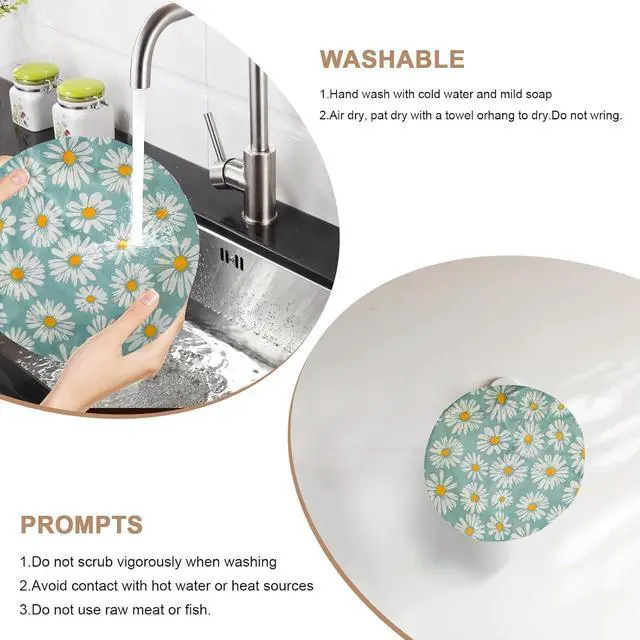 Alt view image 6 of 7 - 3-Pack Reusable Beeswax Bowl Covers for Bread Proofing, Stretch Fit 4-13"