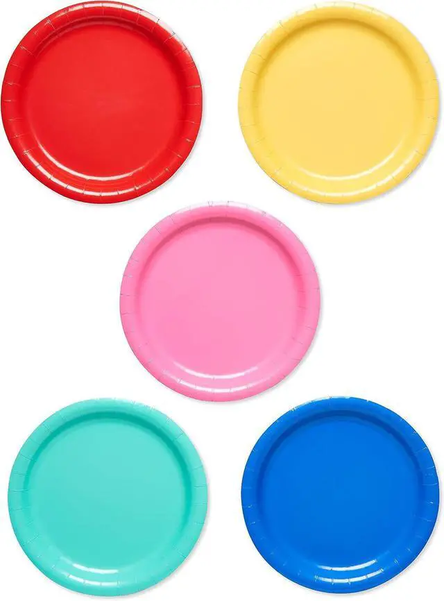 Main image of American Greetings 50-Count 9 in. x 9 in. Rainbow Paper Dinner Plates