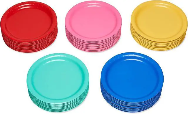 Alt view image 2 of 6 - American Greetings 50-Count 9 in. x 9 in. Rainbow Paper Dinner Plates