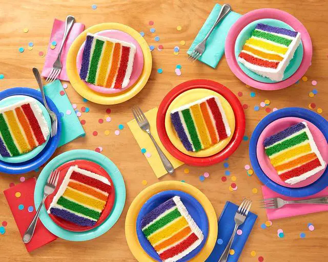 Alt view image 4 of 6 - American Greetings 50-Count 9 in. x 9 in. Rainbow Paper Dinner Plates