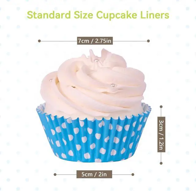 Alt view image 2 of 5 - Standard Cupcake Liners 450 Count, Cute Polka Dots Paper Baking Cups Food Grade Disposable Cupcake Wrappers Rainbow Muffin Cups for Wedding Birthday Tea Party Baking Supplies