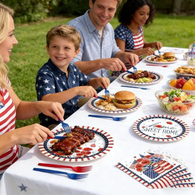 Alt view image 2 of 6 - 4th of July Decorations - 96 Pcs Fourth Patriotic Party Decor