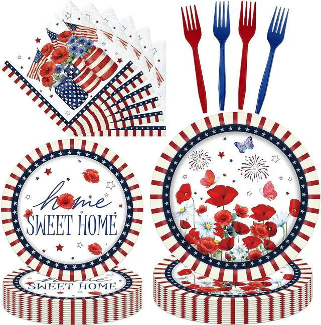 Main image of 4th of July Decorations - 96 Pcs Fourth Patriotic Party Decor