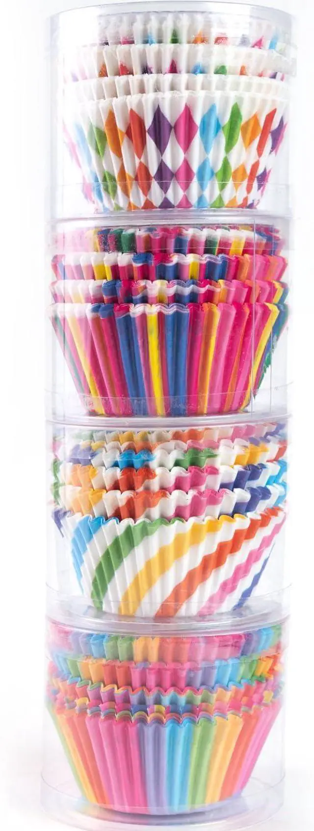Main image of Cupcake Baking Paper Cups Rainbow Combo Disposable Baking Cups