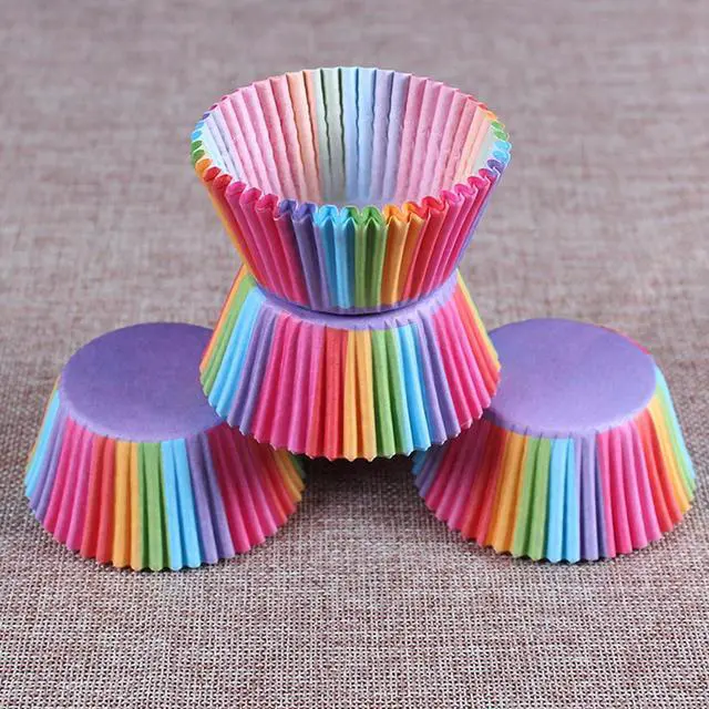 Alt view image 3 of 7 - Cupcake Baking Paper Cups Rainbow Combo Disposable Baking Cups