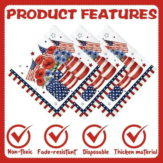 Alt view image 6 of 6 - 4th of July Decorations - 96 Pcs Fourth Patriotic Party Decor