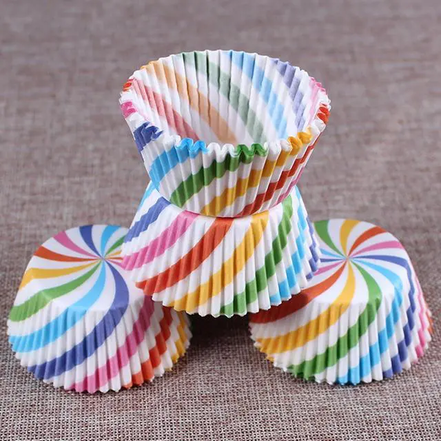 Alt view image 6 of 7 - Cupcake Baking Paper Cups Rainbow Combo Disposable Baking Cups