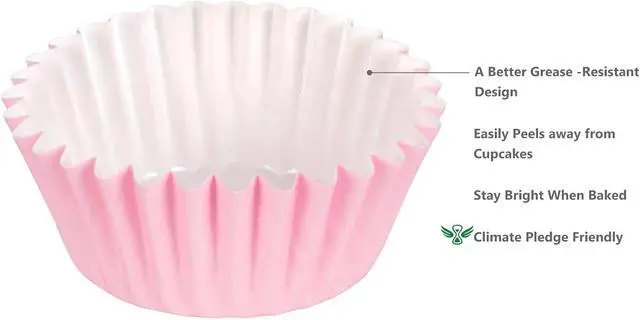 Alt view image 3 of 7 - Caperci Heavy Duty Pink Cupcake Liners Standard Muffin Baking Cups 150pcs