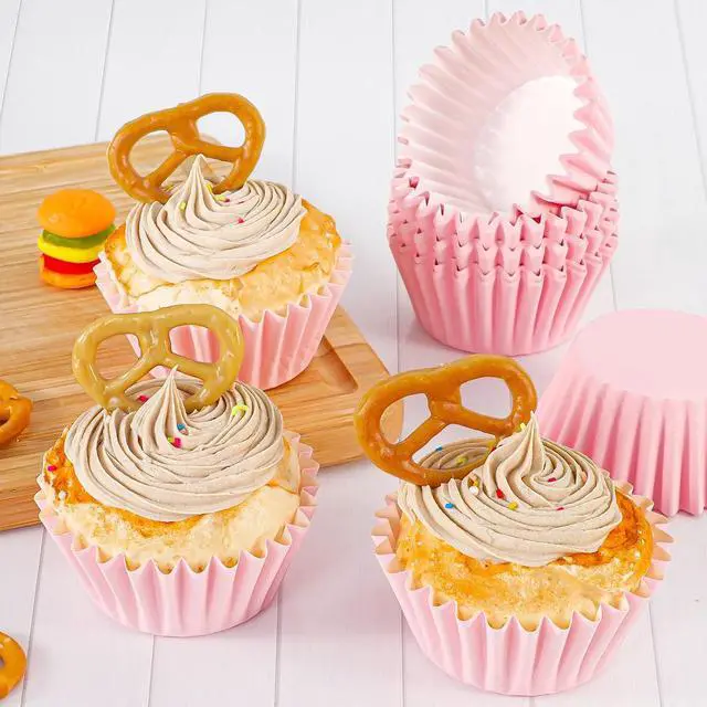 Alt view image 7 of 7 - Caperci Heavy Duty Pink Cupcake Liners Standard Muffin Baking Cups 150pcs