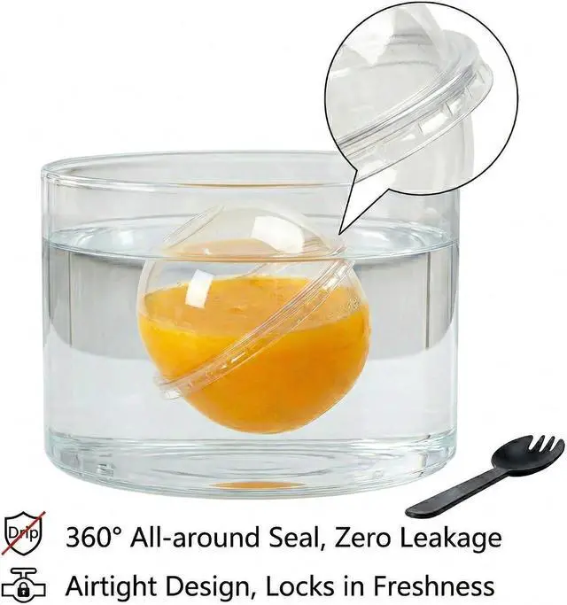 Alt view image 4 of 7 - 8oz Clear Plastic Dessert Cups with Dome Lids and Spoons 20 Pack