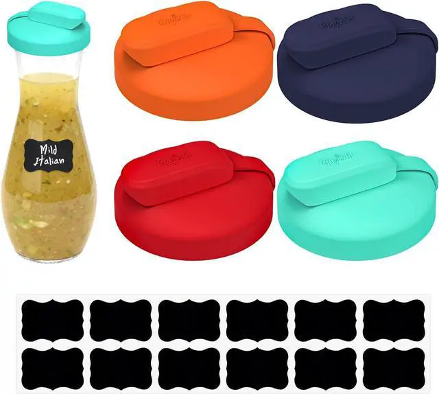 Main image of CHEFAID Silicone Replacement Lids Fit Good Seasons Cruet Bottle, 4 Pack
