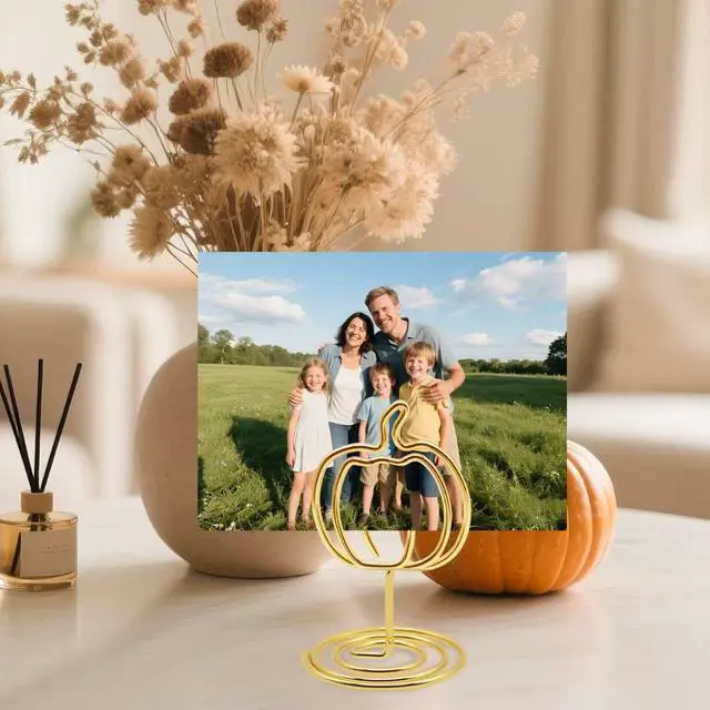 Alt view image 7 of 7 - 30 Pcs Picture Display,2 Inch Gold Photo Holders,Gold picture Holders for Tables,Table Number HoldersParty supplies for autumn harvest festivals, Halloween, Thanksgiving,Fall Decorations (Style 1)