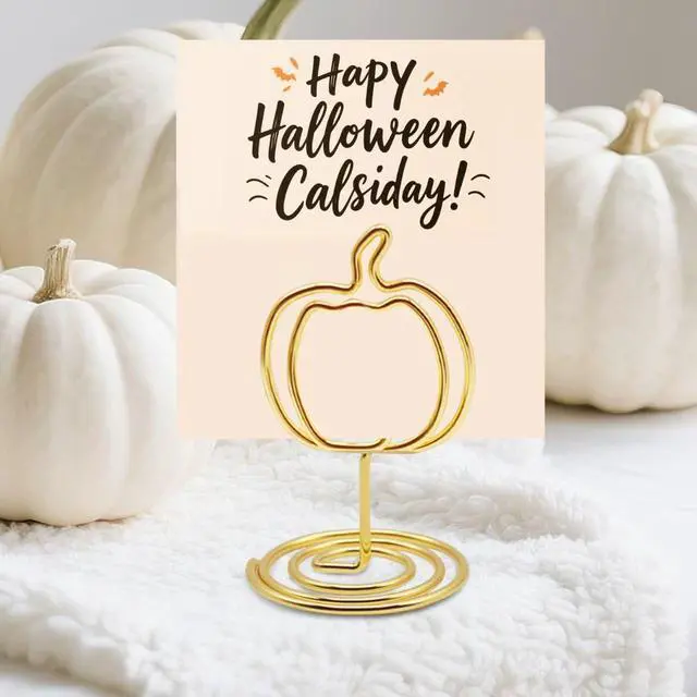 Alt view image 6 of 7 - 30 Pcs Picture Display,2 Inch Gold Photo Holders,Gold picture Holders for Tables,Table Number HoldersParty supplies for autumn harvest festivals, Halloween, Thanksgiving,Fall Decorations (Style 1)