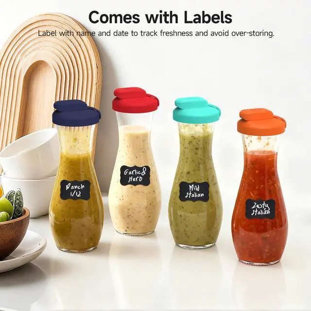 Alt view image 5 of 6 - CHEFAID Silicone Replacement Lids Fit Good Seasons Cruet Bottle, 4 Pack