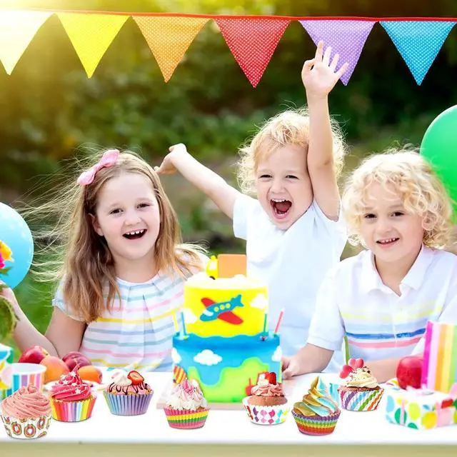Alt view image 6 of 7 - SANNIX 450pcs Rainbow Cupcake Liners, Colorful Baking Cups Cupcake Wrappers