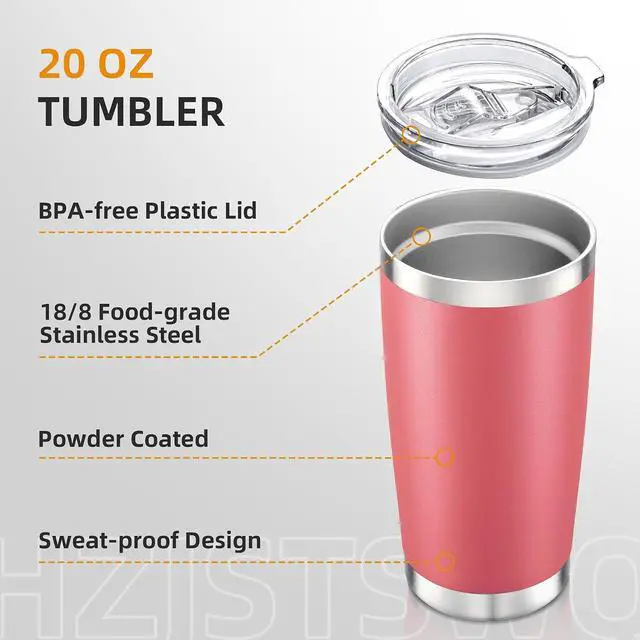 Alt view image 3 of 7 - 20 oz Tumbler with Lid Stainless Steel Insulated Tumblers, 1 Pack