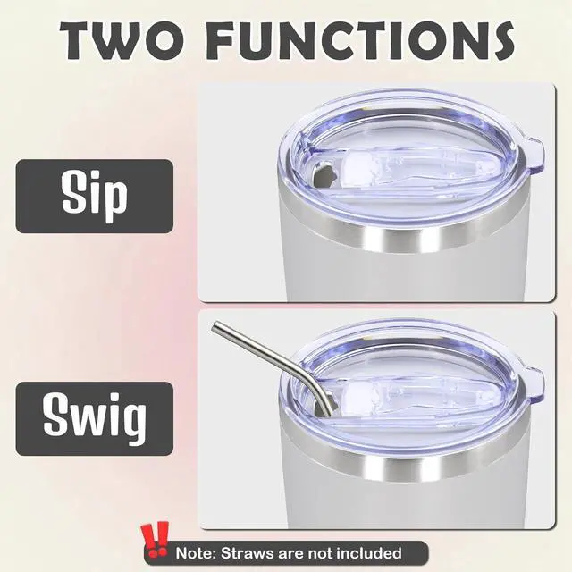 Alt view image 7 of 7 - 20oz Tumbler Stainless Steel Tumbler Coffee Tumbler with Lid White, 1P