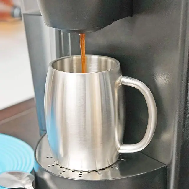 Alt view image 5 of 6 - Southern Homewares Stainless Double Wall Steel Beer Coffee Desk Mug Smooth 14-Ounce - SH-10156