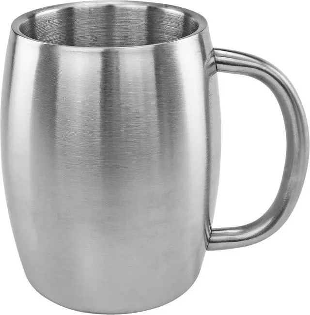 Alt view image 2 of 6 - Southern Homewares Stainless Double Wall Steel Beer Coffee Desk Mug Smooth 14-Ounce - SH-10156