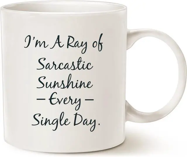 Main image of MAUAG Funny Personalize Coffee Mug, Sarcastic Ray Of Sunshine, Best Mug for Lovers of Sarcasm Ceramic Cup White, 11 Oz