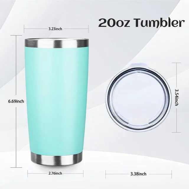 Alt view image 2 of 6 - StarSpeed 20oz Stainless Steel Travel Coffee Tumbler,Light Green