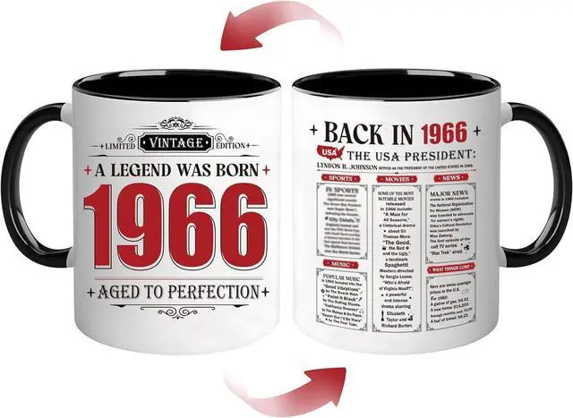 Main image of 60th Birthday Gifts for Men, 1966 Birthday Vintage Mug Gifts for Men, 60 Year Old Birthday Gifts for Dad Husban