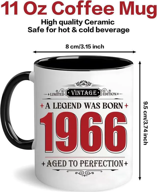 Alt view image 2 of 6 - 60th Birthday Gifts for Men, 1966 Birthday Vintage Mug Gifts for Men, 60 Year Old Birthday Gifts for Dad Husban