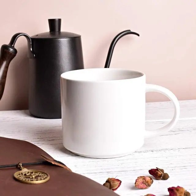 Alt view image 4 of 7 - Bosmarlin Matte Ceramic Coffee Mug for Office and Home, 13 oz, Suitable for Dishwasher and Microwave(White, 1)