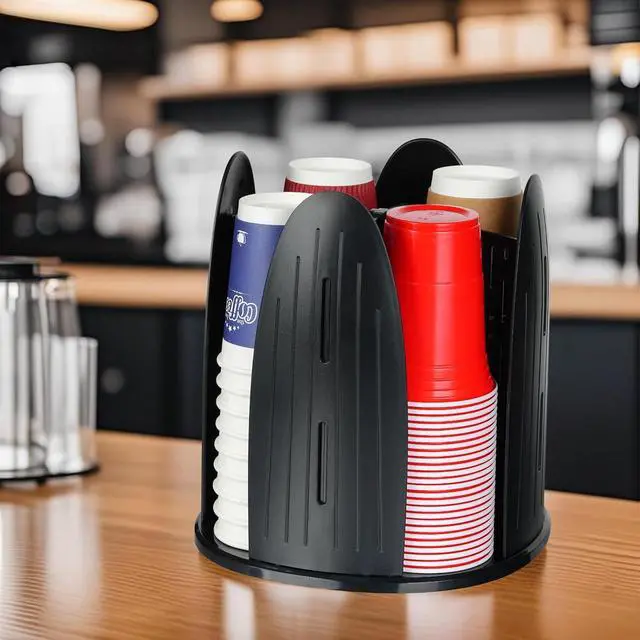 Alt view image 5 of 7 - Rotating Paper Cup Dispenser,Cup Holder with 4 Compartments,