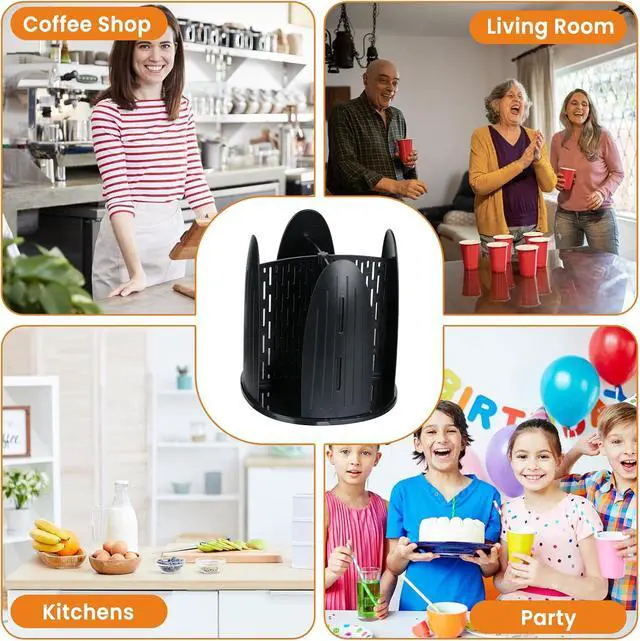 Alt view image 7 of 7 - Rotating Paper Cup Dispenser,Cup Holder with 4 Compartments,
